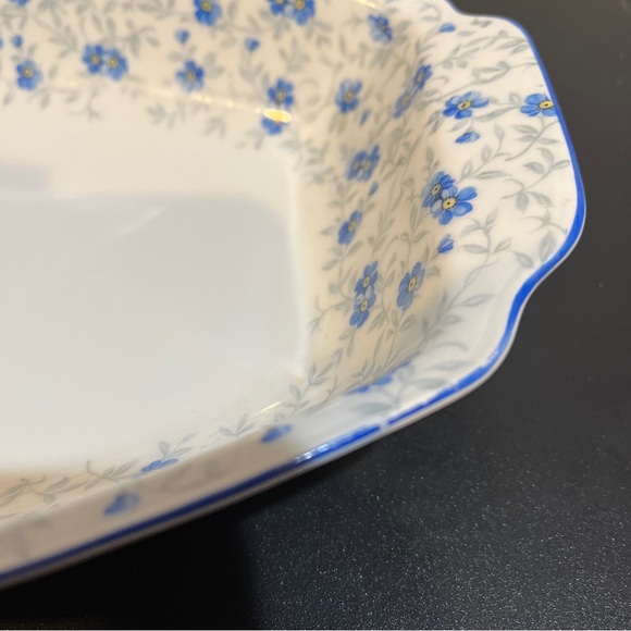 Vintage Schumann Bavaria Forget Me Not Rectangle Serving Bowl Dish Blue Flowers - Picture 7 of 7